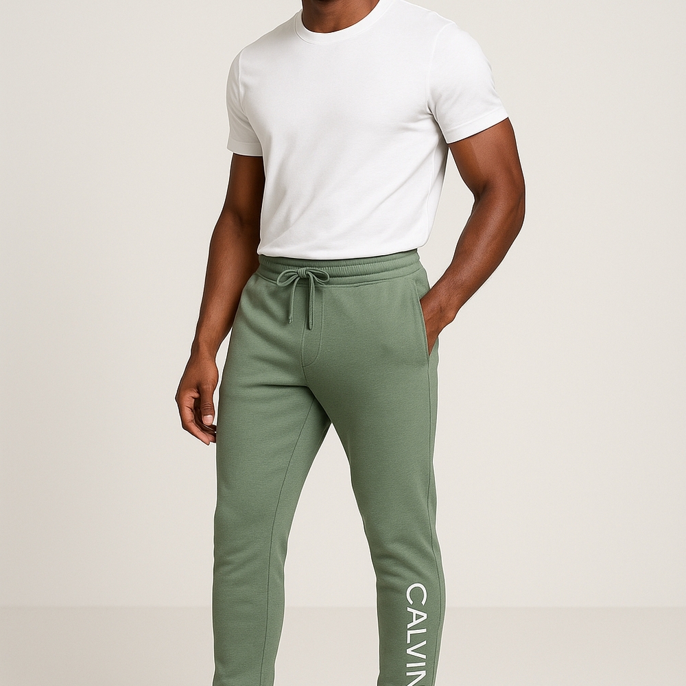 Calvin Klein Y2K Sage Green Logo Joggers Viral Streetwear Men’s Pants